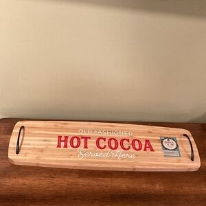 NEW Boston Warehouse 23" Hot Cocoa Bamboo Charcuterie Board